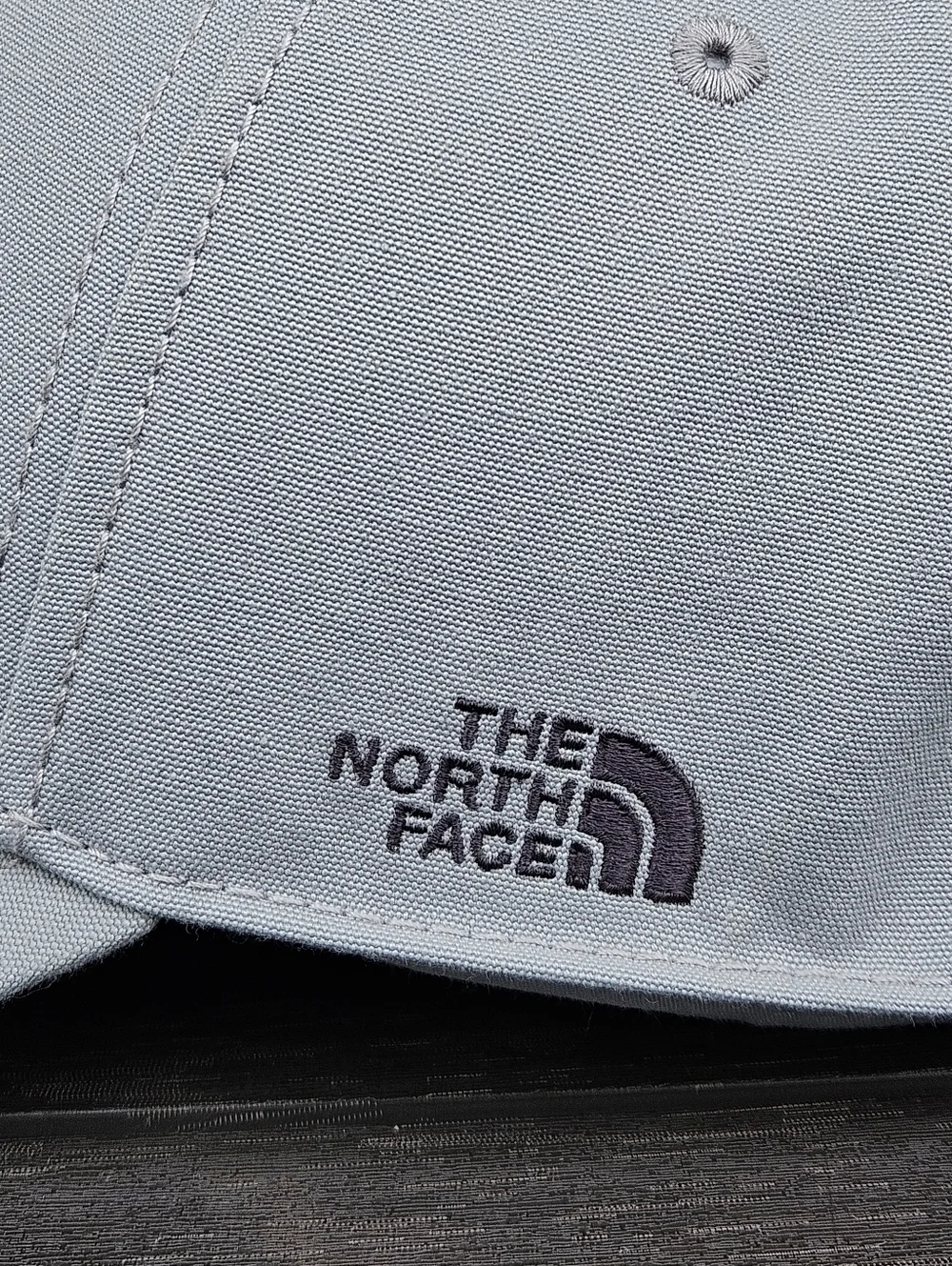 North Face Gray Logo Hat Cap Strap Back Outdoor Hiking Classic Unisex OS EUC